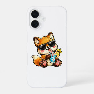 Coque iPhone 16 Boisson Renard Cool