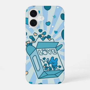 Coque iPhone 16 Boîte de céréales d'amour mignonne
