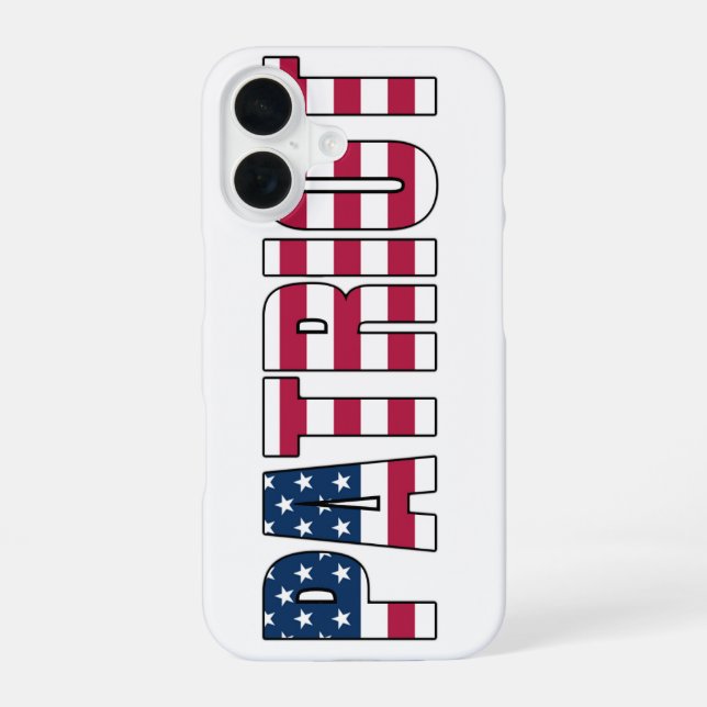 Coque iPhone 16 Boîtes de téléphone du drapeau patriote (Verso)