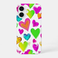 Boîtier de téléphone Motif de coeur coloré | Cute 