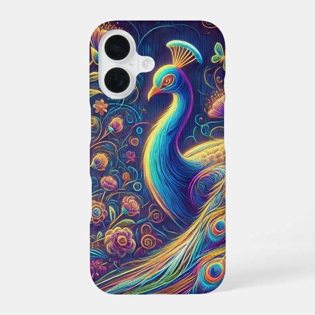 Coque iPhone 16 Boîtier de téléphone Peacock (Verso)
