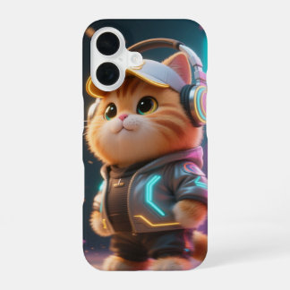 Coque iPhone 16 Boîtier de téléphone pour chat Cyber Kawaii