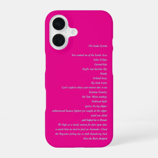 Coque iPhone 16 Boîtier de téléphone rose pour iPhone 16 Soula Sys
