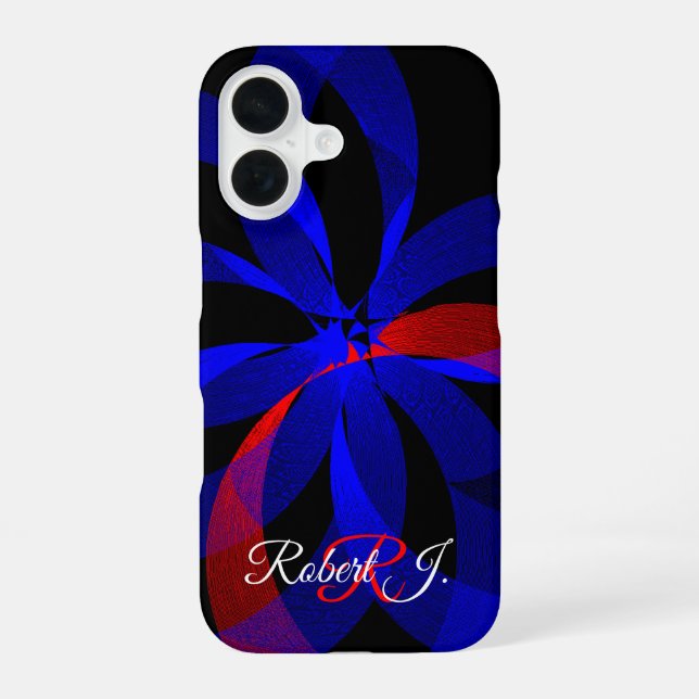 Coque iPhone 16 Boîtier iPhone 16 Accent Géométrique Tournant Roug (Verso)