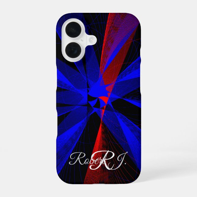 Coque iPhone 16 Boîtier iPhone 16 couleur myrtille abstrait géomét (Verso)