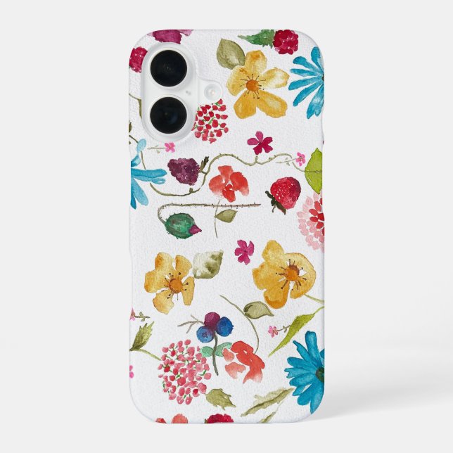 Coque iPhone 16 Boîtier iPhone 16 floral (Verso)