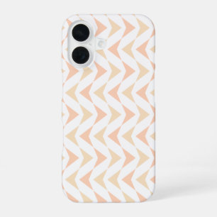 Coque iPhone 16 Boîtier iPhone 16 motif géométrique chevron pêche