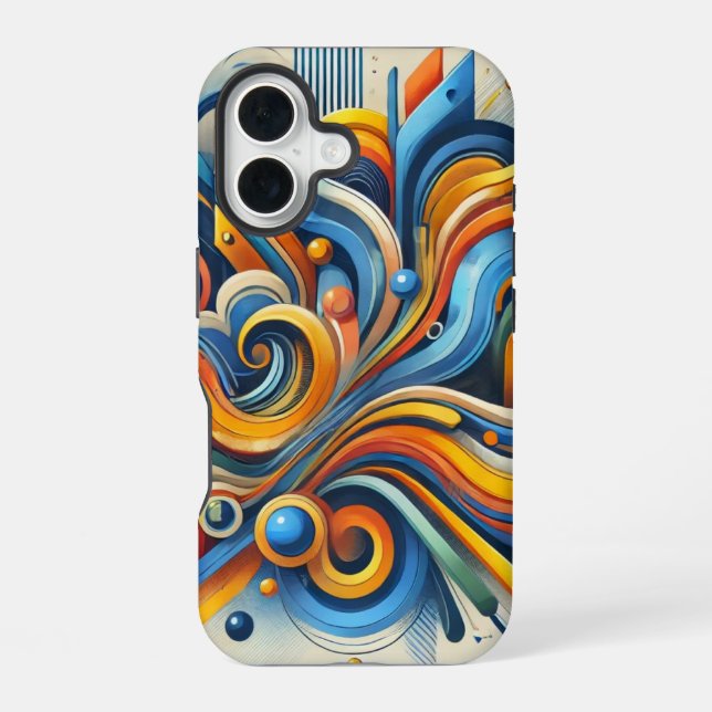 Coque iPhone 16 Boîtier iPhone Abstrait Vibrant (Verso)
