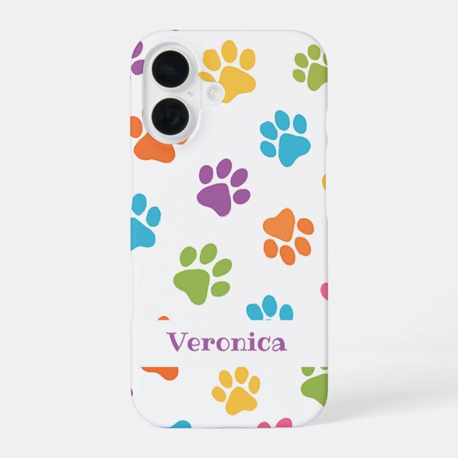 Coque iPhone 16 Boîtier iPhone avec empreinte de patte personnalis (Verso)