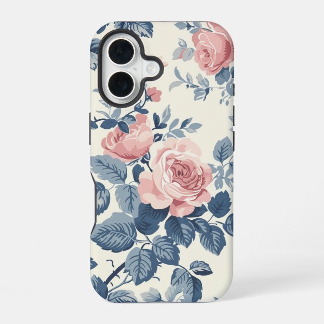 Coque iPhone 16 Boîtier iPhone avec fleurs. (Verso)