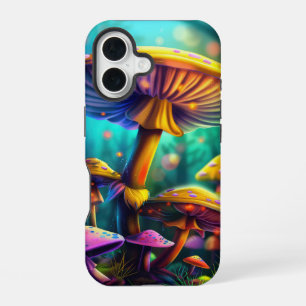 Coque iPhone 16 Boîtier iPhone Champignons Colorés Fantastiques