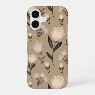 Coque iPhone 16 Boîtier iPhone Fleurs Neutres | Botanique Moderne