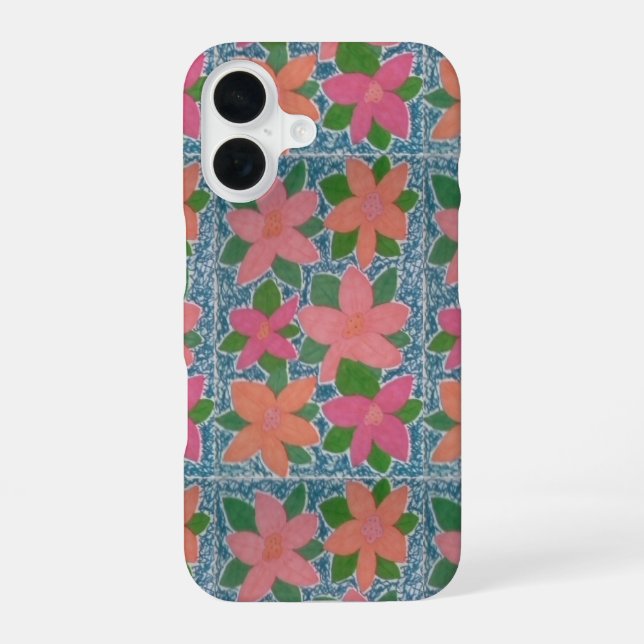 Coque iPhone 16 Boîtier iPhone Fleurs Tropicales (Verso)