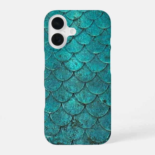Coque iPhone 16 Boîtier iPhone turquoise Sirène (Verso)