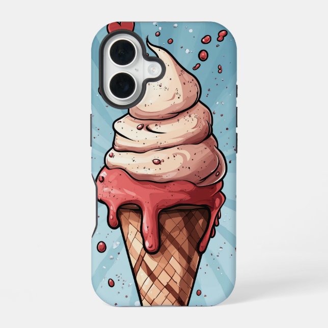 Coque iPhone 16 Boîtier téléphonique à crème glacée Sweop Anime (Verso)