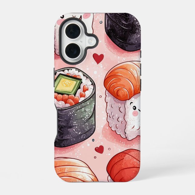 Coque iPhone 16 Boîtier téléphonique Anime Sushi (Verso)