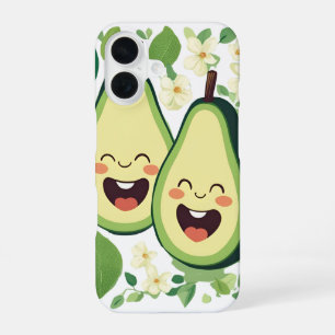 Coque iPhone 16 Boîtier téléphonique couple Avocado Funny Kawaii