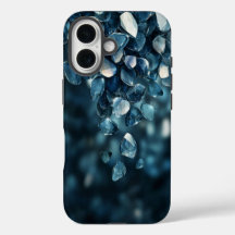 Boîtier téléphonique esthétique en cristal bleu