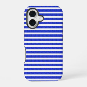 Coque iPhone 16 Boîtier téléphonique géométrique bleu chic