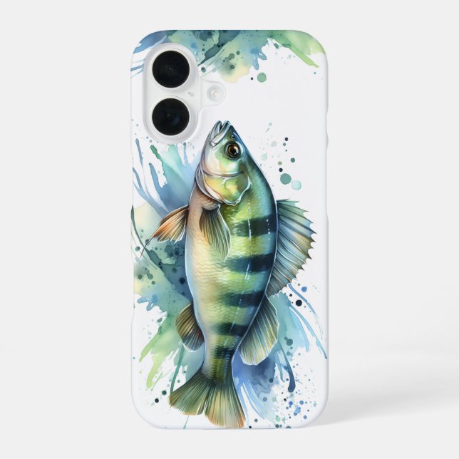 Coque iPhone 16 Boîtier téléphonique - Série aquarelle : Perche (Verso)