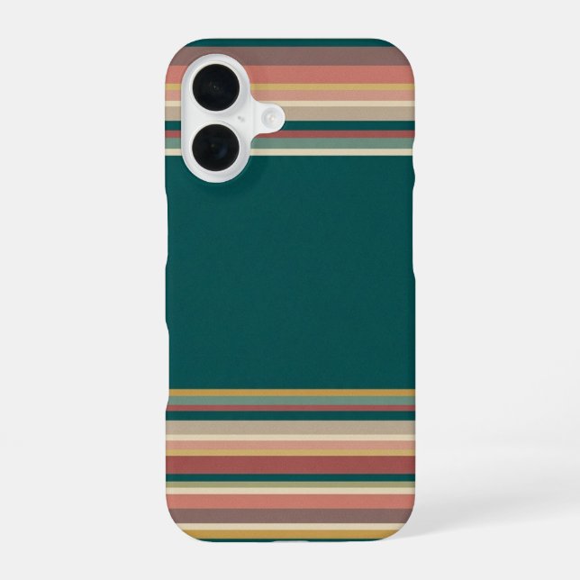 Coque iPhone 16 Bold Center Retro Stripe (Verso)