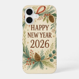 Coque iPhone 16 bonne année 2026 rustique