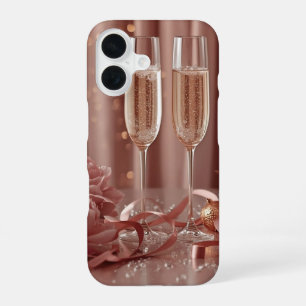 Coque iPhone 16 bonne année champagne glow