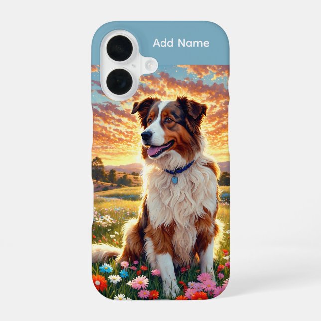 Coque iPhone 16 Border Collie Shepherd Dog (Verso)
