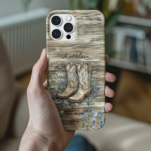 Coque iPhone 16 Bottes de cowboy rustiques et mignonnes pour cowgi