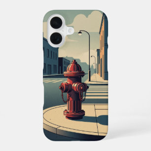 Coque iPhone 16 Bouche d'incendie dans une rue calme