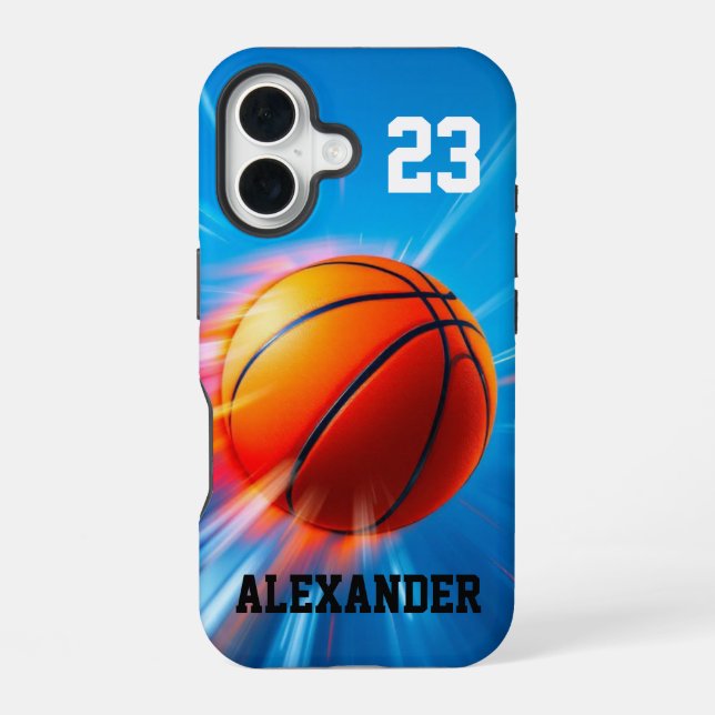 Coque iPhone 16 Bouclier de Basketball (Verso)