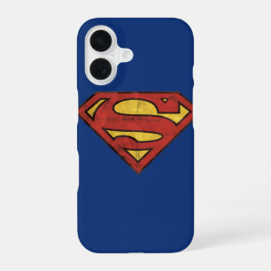 Coque iPhone 16 Bouclier S de Superman   Logo avec contour noir gr