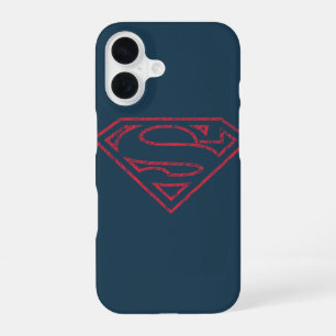 Coque iPhone 16 Bouclier S de Superman Logo avec contour rouge