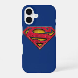 Coque iPhone 16 Bouclier S de Superman Logo en détresse