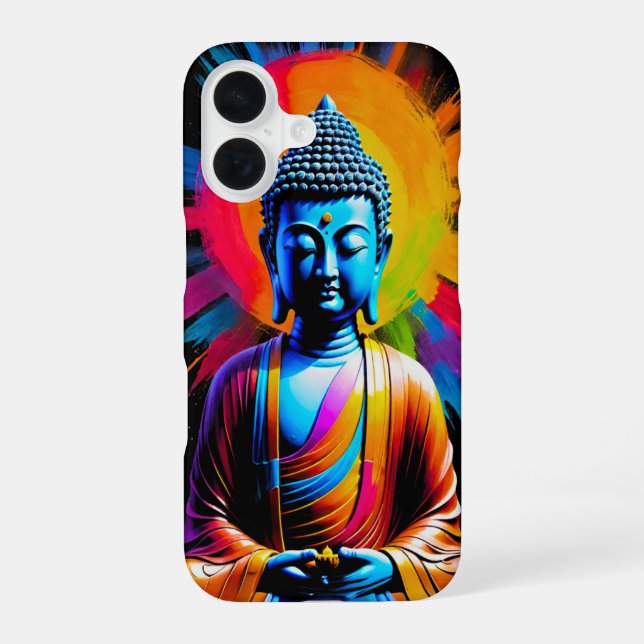 Coque iPhone 16 Bouddha - Rayons de Tranquillité (Verso)