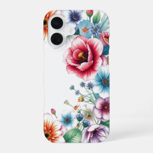 Coque iPhone 16 Bouquet de fleurs Elégante aquarelle