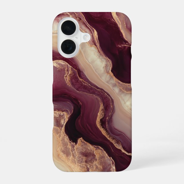 Coque iPhone 16 Bourgogne Luxe Féminin – Élégant Chic (Verso)