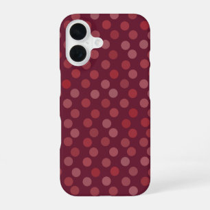 Coque iPhone 16 Bourgogne, rose, rouge et pois de baie