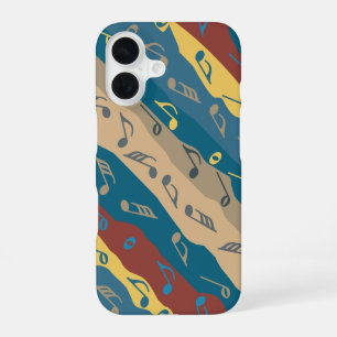 Coque iPhone 16 Boutons de notes de musique colorée