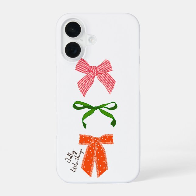 Coque iPhone 16 Bow Jolly Little Things Noël  (Verso)