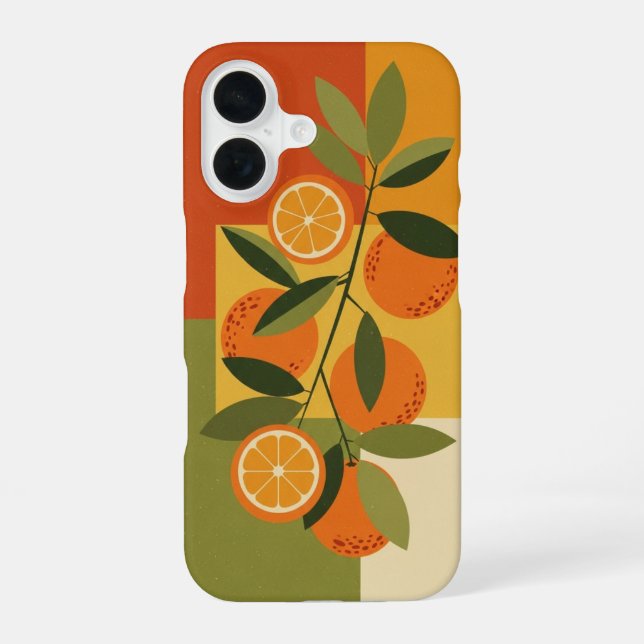 Coque iPhone 16 Branche de citrus vintage (Verso)