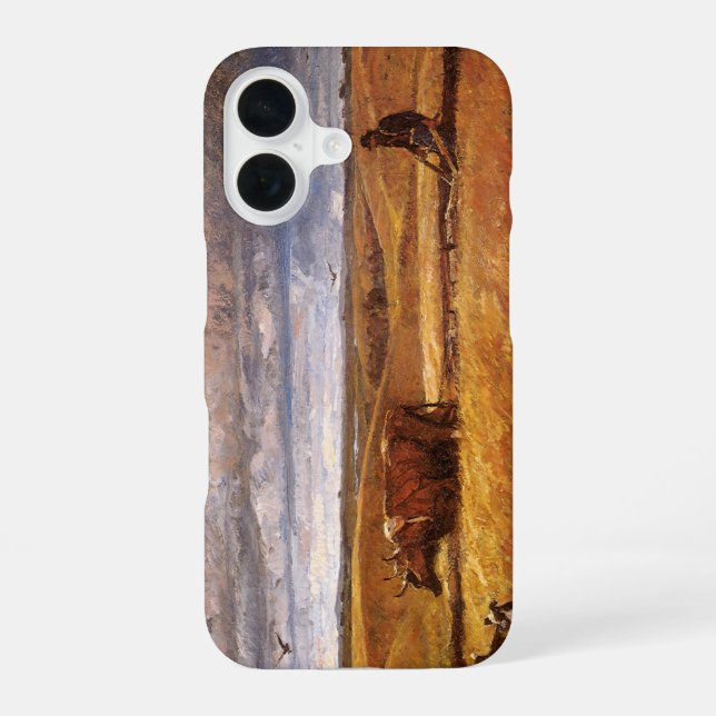 Coque iPhone 16 Buffalo Bones labourés par Harvey Thomas Dunn (Verso)