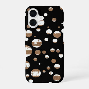 Coque iPhone 16 Bulles sur fond noir
