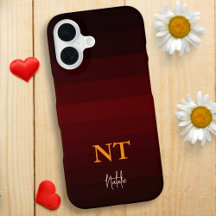 Burgundy Minimaliste Tirages couleur avec Monogram