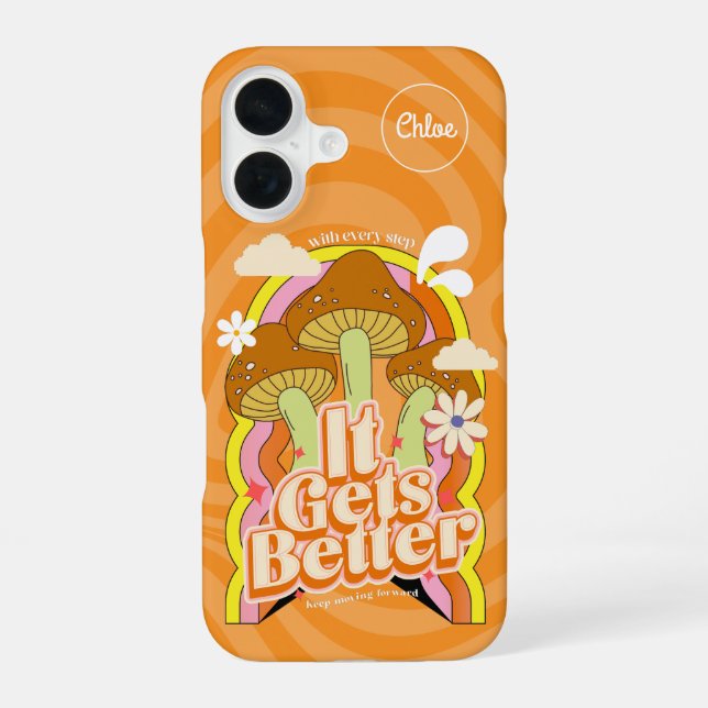 Coque iPhone 16 Ça s'améliore | Personnalisé Bonnes Vibrations & G (Verso)