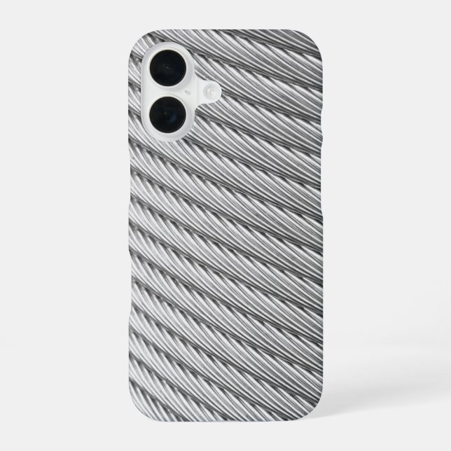 Coque iPhone 16 Câble tressé en étain (Verso)