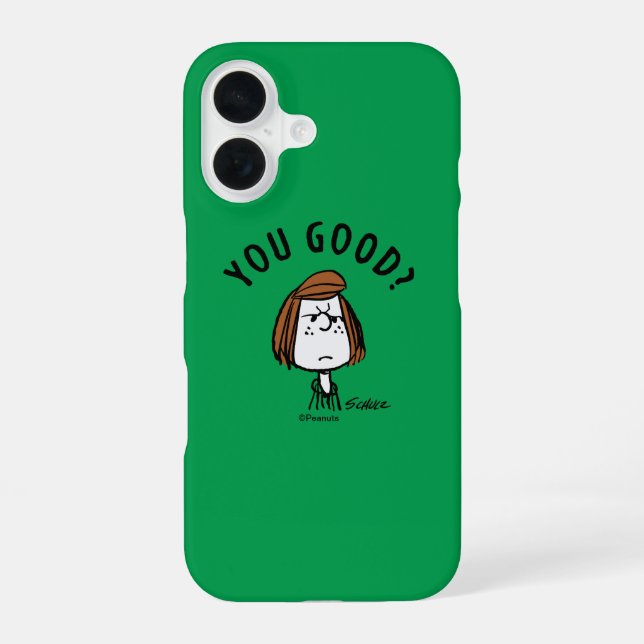 Coque iPhone 16 cacahuètes | Pepperment Patty You Good? (Verso)