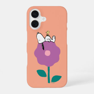 Coque iPhone 16 Cacahuètes Sifflet de fleur de Snoopy & Woodstoc