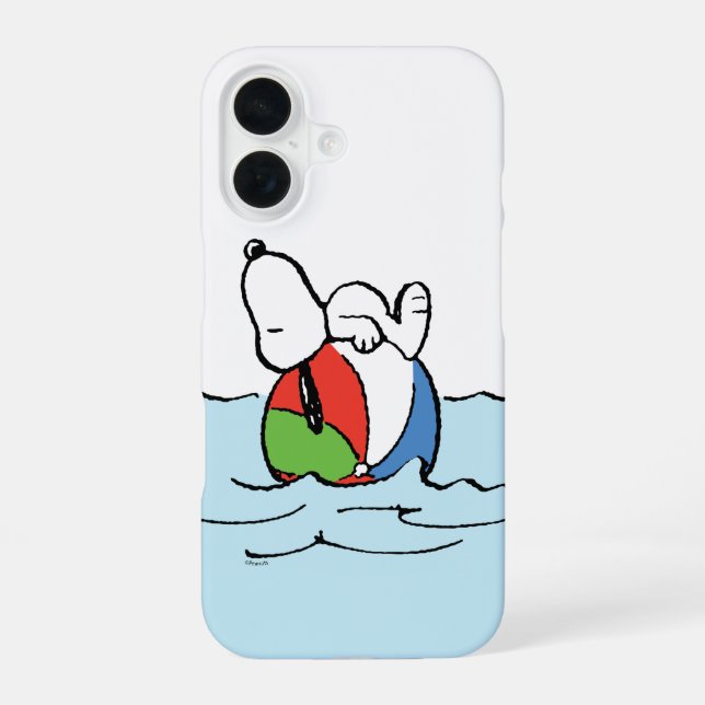 Coque iPhone 16 cacahuètes | Snoopy Beach Ball Beach (Verso)
