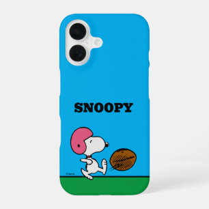 Coque iPhone 16 cacahuètes   Snoopy Football Kicker